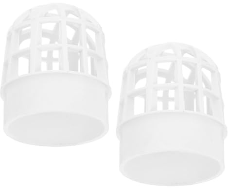 WOONEKY Lot de 2 Grilles de Protection en PVC pour de Gouttière Chapeau Anti-Vent Ventilé Maillage Fin Anti-Feuilles Filtre pour Tuyau de Protection Extérieure