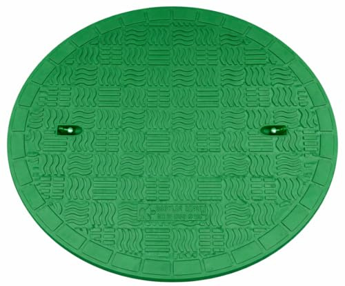 BABYLONPLAST Couvercle pour puits en plastique rond Ø600 mm A15 – Pour tuyau d’égout ondulé DN600 et réservoir – Charge jusqu’à 1,5 t (Vert)