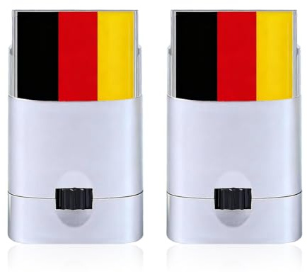Tomedeks 2 Stück Face Paint, Regenbogen Schminkstift, Regenbogen Gesichtfarbe, Deutschland Schminkfarben Schwarz, Gelb, Rot Kinderschminken, für Fasching, Halloween, Karneval