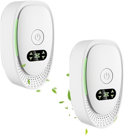 2 Stück Luftreiniger für Zuhause & Schlafzimmer, Plug-In Mini Ionisator mit Negativen Ionen, Air Purifier IonizerGenerator für Schuhe, Leise & Filterlos, Haustiere, Rauch, Für Küche/Büro/Bad