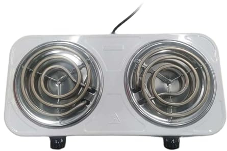 Baoblaze Cottura Elettrico a Doppio bruciatore con 2 resistenze a Spirale, apparecchio Elettrico Portatile con Controllo della Temperatura.