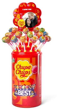 Chupa Chups Roue Personnalisée avec Photo - Manège de 100 Sucettes avec 7 Goûts différents (Tour - 100 sucettes)