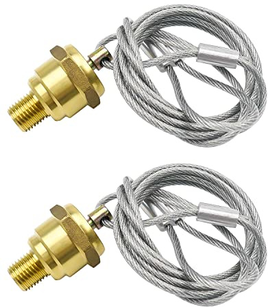 2 Pack of ¼” NPT Air Tank Drain Valve with 60 Cable, Air Brake Reservoir Drain Valve Air Compressor Drain Valve For Semi Trucks Replaces Haldex 12105 N3613AD