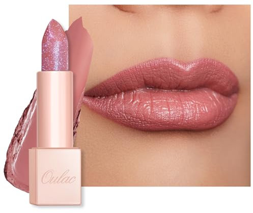 Oulac Pink Shimmer Lipstick for Women-Moisture Tinted Lip Balm for Dry Lips, Glitter Surface, Creamy Formula, Hydrating & Smooth, Infused with Shea Butter, Vegan, Clean Beauty (PG05) Mystical