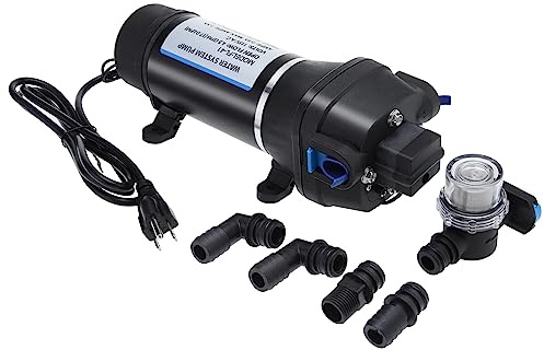 NovelBee AC 110V Self Priming Water Pressure Diaphragm Pump,4.5GPM Water Pressure Pumps for Boat Caravan RV Marine