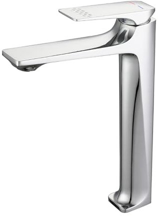 Robinets De Lavabo Pour Salle De Bain Mitigeur Monocommande Mitigeur Vasque à Poser Robinet Lave Main Monotrou Tout Cuivre Mélange Chaud Et Froid,chrome,haut