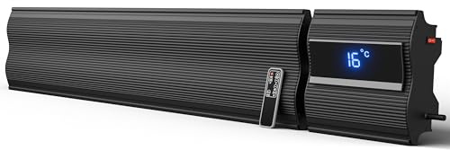 Radi8 Industries Far Infrared Electric Bar Heaters | Low Energy Wall Mounted, With LED, Wifi/Thermostat, (1240x200x63mm) 4ft-1800W (220-240V/50Hz), With Alexa and Google Assistant, UK-Brand