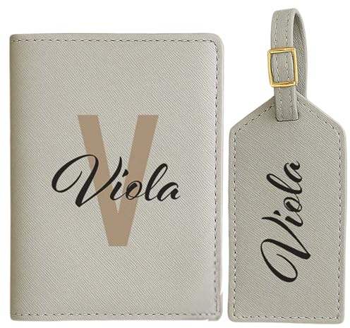 Firebox Personalisierbares Reise-Set mit Monogramm – Reisepasshülle & Koffertag aus PU, Vielreisende & stilvolle Gepäckorganisation