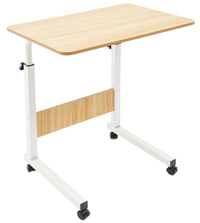 Höhenverstellbarer Laptop-Tisch mit Rollen – Mobiler Computertisch 60×40 cm, Ergonomisches Design, Multifunktionaler Beistelltisch für Sofa, Bett & Büro