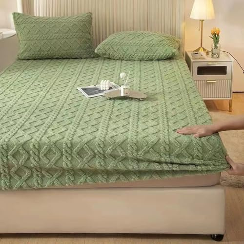 JIANINGHOME Sábana bajera ajustable de felpa, 120 x 200, sábana bajera ajustable para cama king, ultrasuave, microfibra sin arrugas, bolsillo profundo (king)