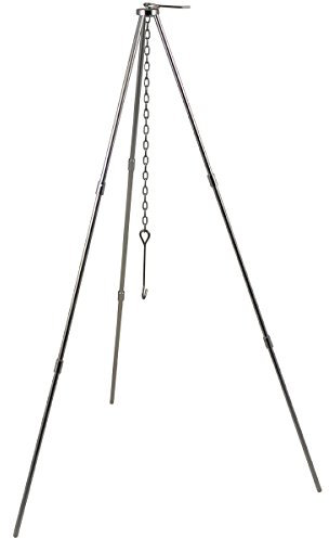 MFH Dreibein für Kochkessel, mit Kette und Haken Dreibeingrill Ständer Feuerstelle Schwenkgrill