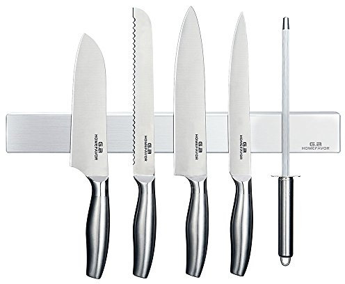 Magnetic Knife Strips, Stainless Steel Magnetic Knife Holder for Wall, 16-Inch Knife Magnetic Strip for Kitchen Utensil Organizer