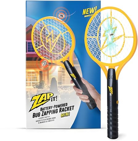 ZAP IT! Electric Fly Swatter Racket - 3,500 Volt Bug Zapper Racket - Battery-Powered Fly Zapper and Mosquito Racquet Zappers with AA Batteries Included - Lightweight and Compact for Indoors or Outdoor