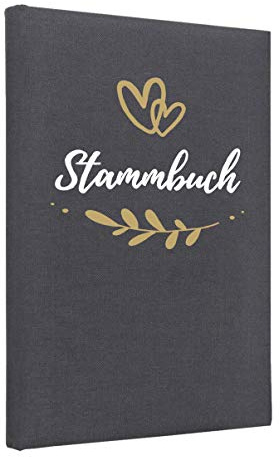 Hochzeitideal – Stammbuch der Familie Fiore grau 21 cm x 15 cm - Buchbinderleinen Hochzeit - Familienbuch Standesamt mit 6-Fach Ringmechanik für Urkunden