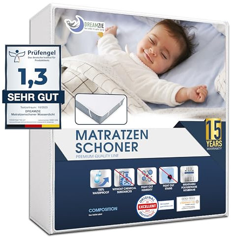 Matratzenschoner 60x120 cm Wasserdicht Made in EU und Oeko-TEX Zertifiziert von Dreamzie - Atmungsaktive Matratzenauflage