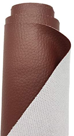 A-Express Premium Gekörnt Wasserdicht Kunstleder Gekörnt Lederimitat Texturiert Lederstoff Meterware - 50cm x 140cm (Braun)
