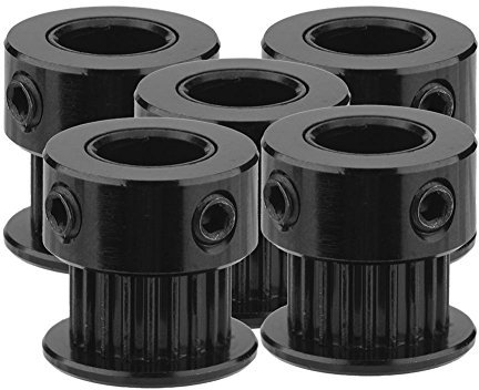 5 Pcs Synchron Zahnriemenscheibe,3D Drucker Zahnriemen,2GT Aluminiumlegierung Riemenscheibe für viele Projekte,Kompatibel mit 20T Bohrung/hoher Qualität/laner Arbeitszeit(8mm)