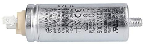 Bosch Siemens 610150 00610150 Condensateur de moteur Condensateur de démarrage 8,5 µF avec cosses enfichables pour moteur, sèche-linge et Neff Balay Constructa