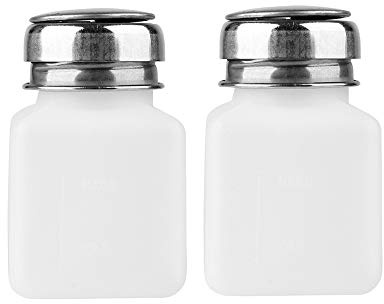 Nail Polish Remover Pump Dispenser 100ml with Metal Bottle Cap for Makeup Remover Tool Travel Set Pack of 2