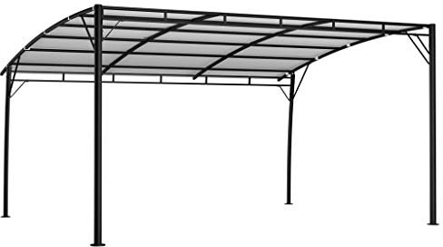 Tidyard Garten-Sonnenschutz Witterungsbeständig Pavillon Gartenpavillon Überdachung Partyzelt Pergola Terrasse Terrassenpavillon Gartenzelt 4×3×2,25 m Cremeweiß