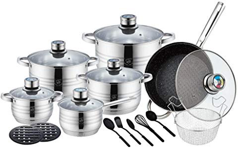 Set of 20 Stainless Steel Saucepans + Accessories