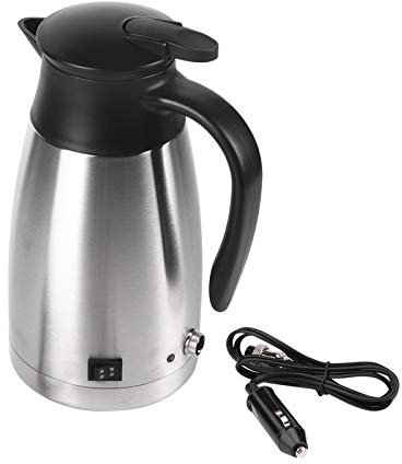 aqxreight - Bollitore elettrico per auto, 1000 ML 12V / 24V Bollitore elettrico per auto in acciaio inossidabile viaggio Bottiglia d'acqua per riscaldamento