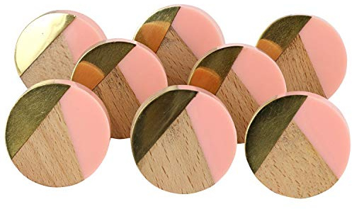 G Decor England 8er Set Rosa Keramik Türknäufe Schrankgriffe für Schränke, Schubladen und Kommoden - Dekorative Schubladenknöpfe für Wohnzimmer, Badezimmer, Küche