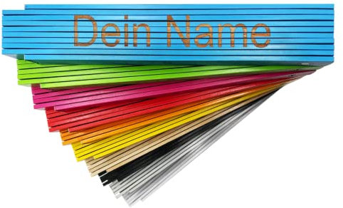 Zollstock Personalisiert mit Namen Geschenk für Männer, Frauen und Kinder ob Geburtstag, Jahrestag oder Weihnachten Meterstab 2 Meter in verschiedenen Farben für Vater Tischler Maurer Dunkelblau
