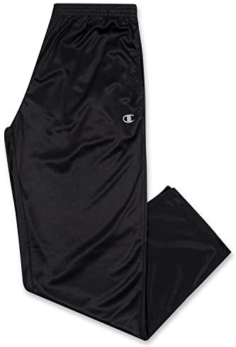 Champion Big and Tall Open Bottom Track Pants – Lightweight Powertrain Track Pants for Men Black