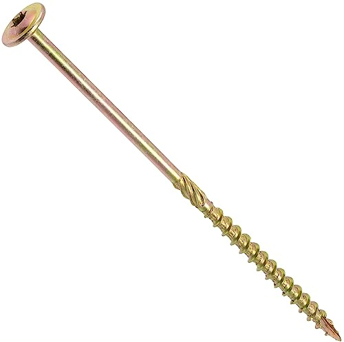 AERZETIX - Lot de 25 Vis à Bois Ø6x150mm à Tête Large Bombée - à Empreinte Étoile T30 - en Acier Zingué - Menuiserie, Contreplaqués, Agglomérés, Mélaminés