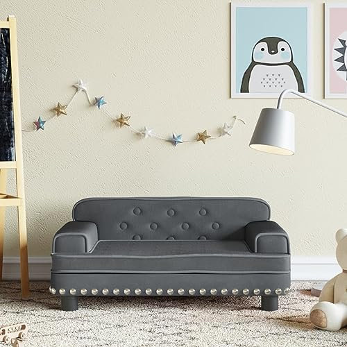 INLIFE Kindersofa Dunkelgrau 70x45x30 cm Samt,7,45 KG,3196295