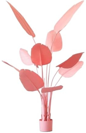 JCAKES Intérieur Plante Artificielle bananier Plantes en Pot en Pot, Faux Arbre décoration Moderne Parfait Cadeau de Pendaison de crémaillère Arbre Artificiel (Color : Pink, Size : 160cm)