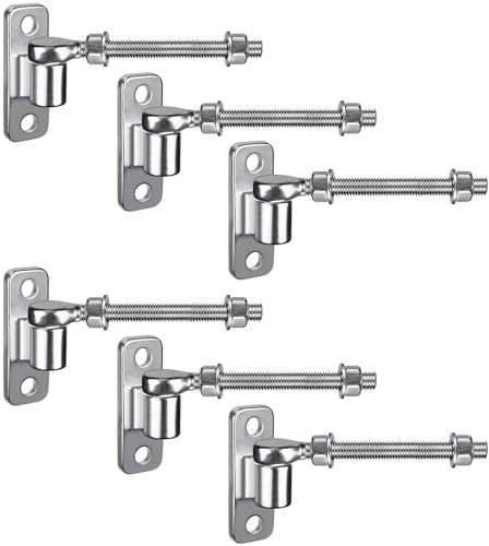 Insaga Torscharnier M12, 6er Schwerlast Gartentor Scharnier 16mm Kloben J-haken zu Bolzen mit Augen Platte Edelstahl Zauntor Torangel Verstellbar zum Schraube für Bauernhof Tor/Feld/Holzzaun, 150mm