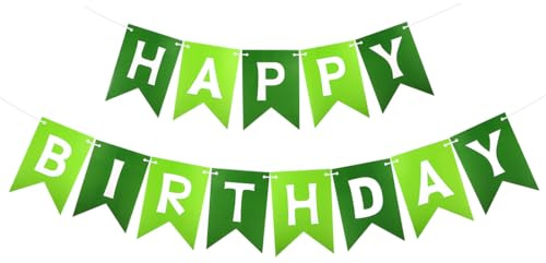 Happy Birthday-slinga, grön Happy Birthday-banner, slinga födelsedag, Happy Birthday-dekoration, för vuxna och barn, födelsedagsfestdekoration
