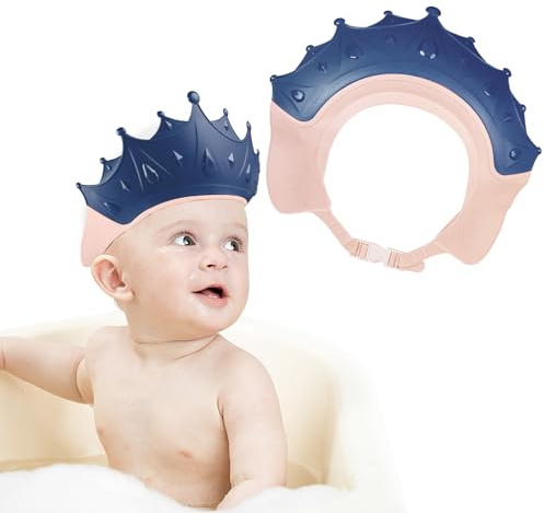 Romon Duschhaube Kinder, Haare Waschen Kinderschutz, Weich Verstellbare Haarwaschhilfe für Kleinkinder, Babys, Kinder (Blau)