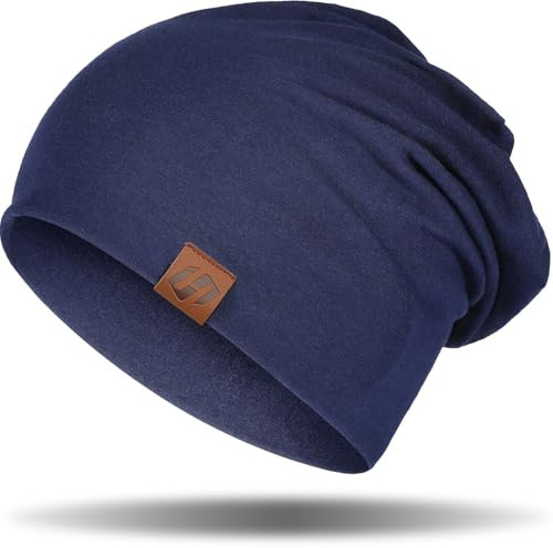 GXCROR Damen Herren Beanie, Slouch Beanie Mütze - Weiche Baumwolle, Atmungsaktive Longbeanie für Chemo & Alle Jahreszeiten