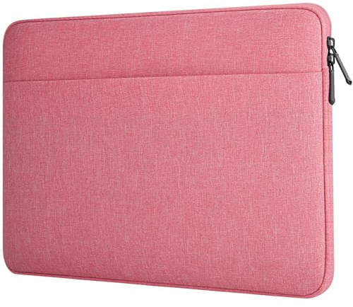 HEDUGO Housse pour Ordinateur Portable avec Poche Pochette Rembourré pour PC Portable 15,6 Pouces Compatible avec HP Dell ASUS Étui Protectrice de 15,6” Chromebook/Ordinateur Portable,Rose