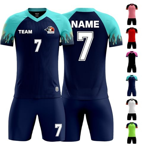 LAIFU Benutzerdefinierte Fußballtrikots für Männer Frauen Kinder Erwachsene Personalisierte Fußball Uniform mit Name Nummer Logo