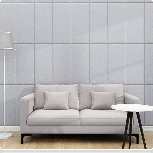 Plush Wall Stickers, Peel And Stick Upholstered Wall Panels Headboard, Anti Collision Wall Padding, Insulation Soundproof Wall Panel for Bedroom, Playroom,K,11.8x23.6in/30x60cm 6PCS