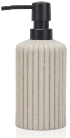 Asashizen Vertikaler Streifen Retro Harz Seifenspender Badezimmer, einfach zu befüllen und zu reinigen, für Küchenspüle, Badezimmer, nachfüllbare Shampoo- und Conditioner-Flaschen