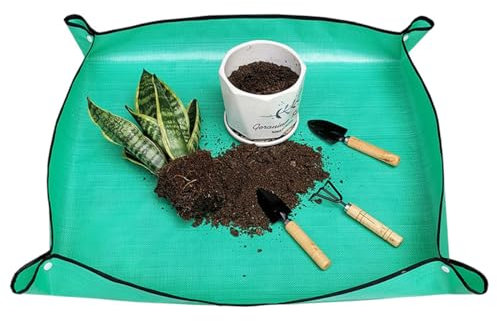 SGERUFZ 1 Pcs Alfombrilla Impermeable para Trasplantar Plantas de Interior, Alfombra de Jardín Portátil, Plegable para Plantas de Interior, Suculentas, Alfombrilla para Plantas (68,1 x 68,1 cm)