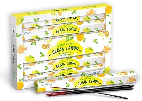 Long Lasting Fragrant Incense Sticks and Cones for Home and Personalised Spots – Refreshing Smell and – Mood Calming - Meditation - Aroma (Clean Lemon, Incense Sticks)