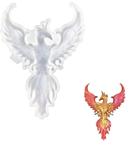 Moules en Silicone en Forme Phoenix/Dragon, Modèle pour Résine Époxy, Moulage en Forme de Dragon et Phoenix, Savon, Accessoires de DIY pour Argile, Plâtre, Bougies, Décoration Murale
