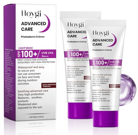 2 Stück Sonnencreme LSF 100, Feuchtigkeitsspengende Sonnenschutzcreme