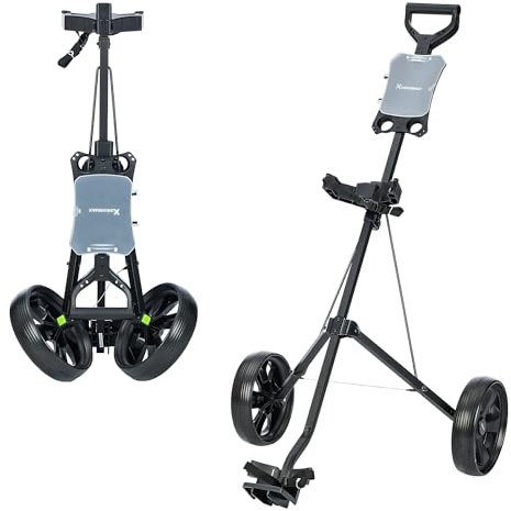XDriveMax GC01 Golf Trolley,Golftrolley Klappbar 2 Rad,Leichter Golf Cart für Golfschläger(schwarz)