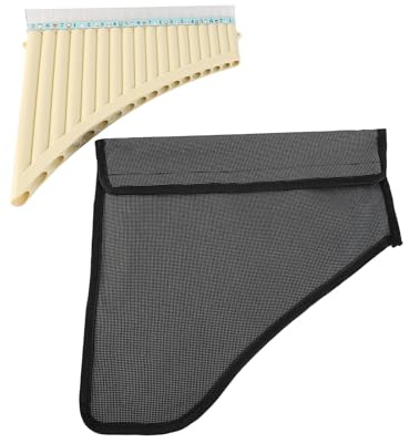 Eujgoov 18 Rohre Pfanne Flöte C Key Panpipes Rohr ABS Windinstrument mit Stoffbeutel für Anfängerschüler Bequem und Tragbar (Offwhite)