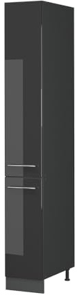 Vicco Küchenunterschrank Fame-Line, Anthrazit Hochglanz, 30 cm | MDF-Front · Metall-Vollauszüge · Höhenverstellbare Füße · Metallgriffe · ✓ Frei kombinierbar