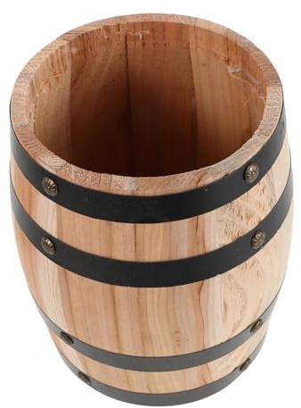 LIFKOME Porte-ustensiles en Bois Massif 20 Cm Couleur Bois Naturel Organiseur De Couverts Rétro Cuisine Bureau Et Extérieur sans Couvercle