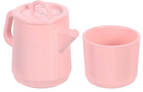 BESPORTBLE 1 Juego de té en Miniatura: Tazas de café y Tetera de Juguete para casa de muñecas y Cocina Infantil. Decoración Encantadora para Fiestas de Tarde. Artículos en Miniatura para casa de