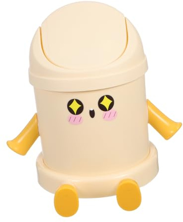 NUOBESTY Mini Pattumiera da Scrivania Piccola con Coperchio Ribalta Secchio in Plastica per Ufficio e Casa Organizzatore Compatto per Spazi Desktop per Cucina Camera e Studio